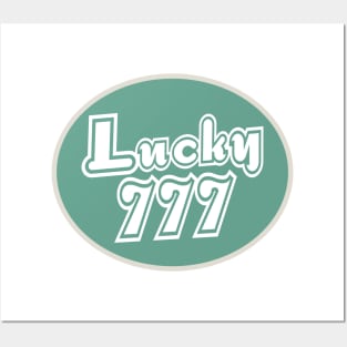 lucky number 777 - green and white Posters and Art